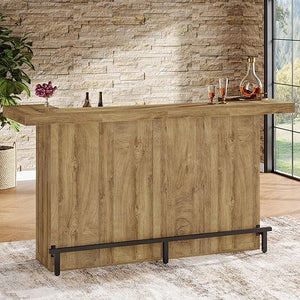 4-Tier Bar Table with Wine Glass Holder & Storage Shelves