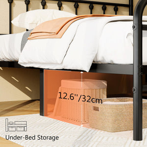 King Size Victorian Metal Platform Bed Frame
