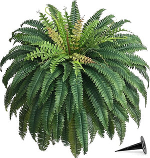 Large Artificial Boston Fern – UV Resistant Faux Fern for Outdoor & Indoor Decor