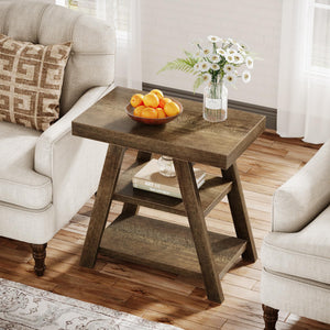 3-Tier Farmhouse End Table with Storage
