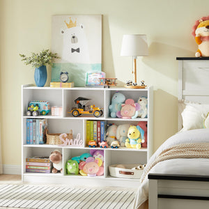 3-Tier 8-Section Bookshelf with Anti-Tilt Device