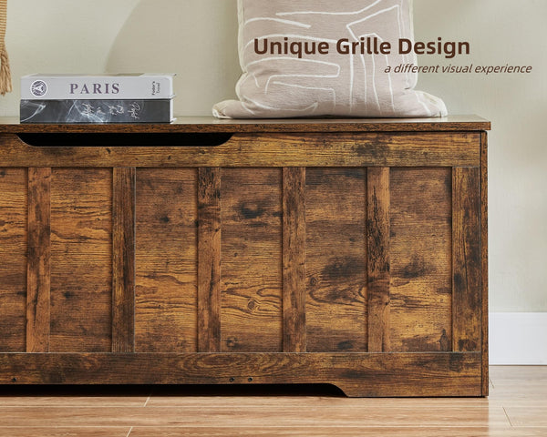 Extra Large Storage Chest Bench with Safety Hinges – 51.2" x 15.7" x 19.1"