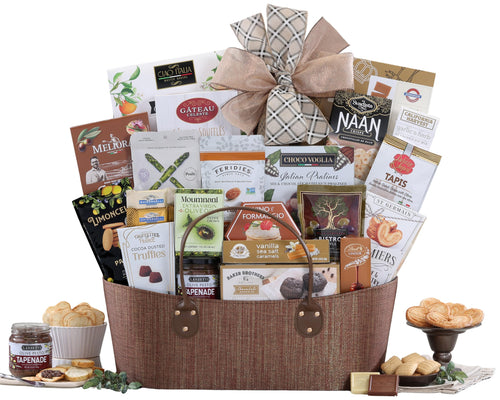 Gourmet Gift Basket with Cookies, Brownies & Cheese Spread