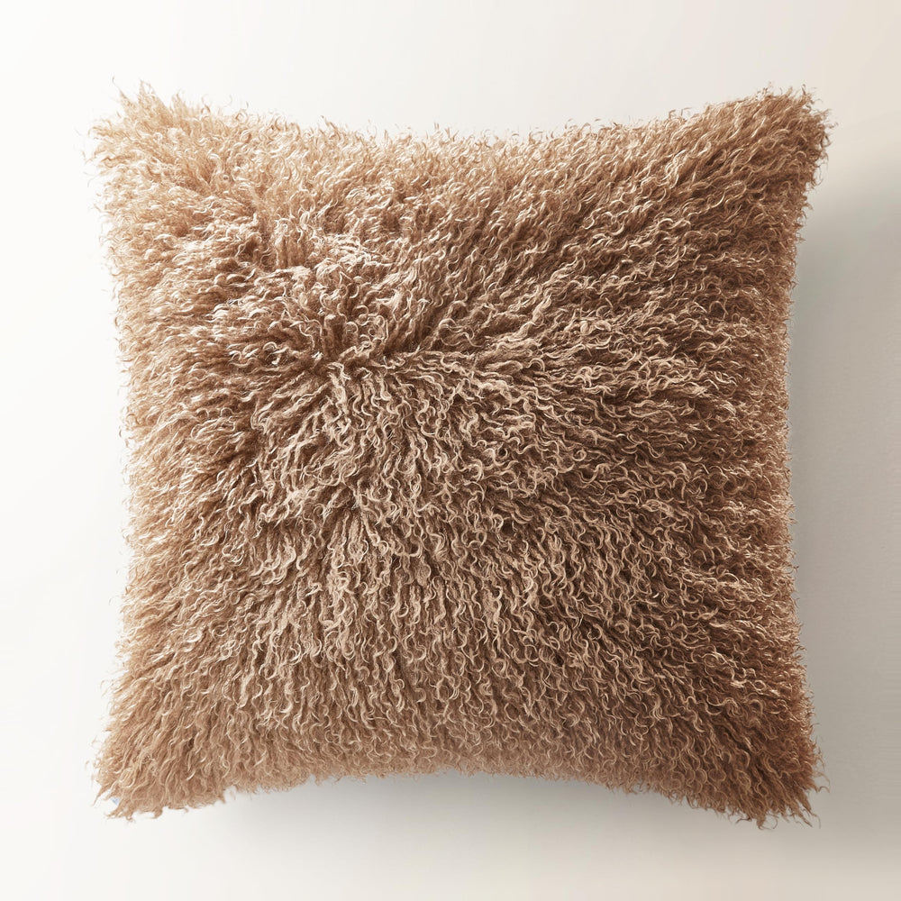 Faux Mongolian Throw Pillow 22"