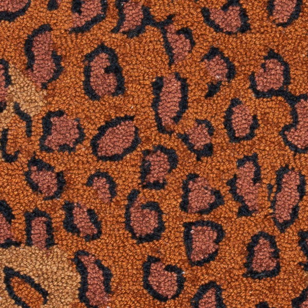 Hand-Hooked Wool Area Rug – Leopard Pattern, 6' x 9'