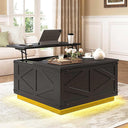 Farmhouse Lift Top Coffee Table with LED & USB-C