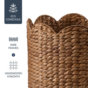 Water Hyacinth Nesting Storage Baskets Set of 3