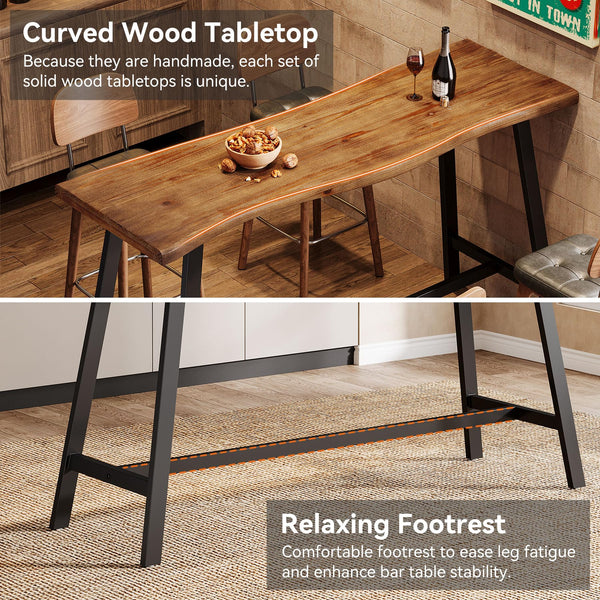 Solid Wood Counter Height Bar Table