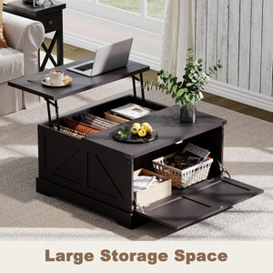 Farmhouse Lift Top Coffee Table with Hidden Storage
