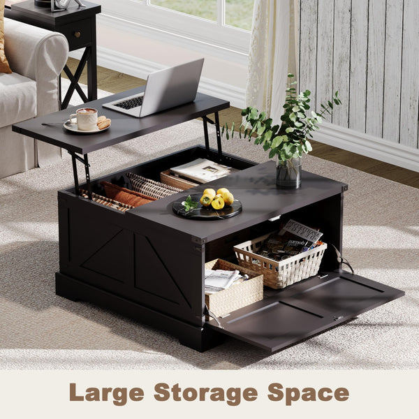 Farmhouse Lift Top Coffee Table with Hidden Storage