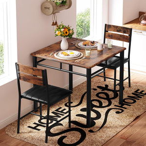 2-Person Dining Table Set with Upholstered Chairs