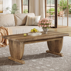 Rectangle Coffee Table – 48 Inch Rustic Wood Living Room Center Table