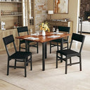 Extendable Dining Table Set for 4 with Upholstered Chairs