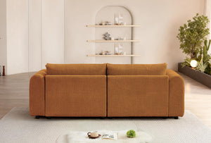 Tufted Boucle Sofa with Rolled Arms - 3-Seat Oversized Loveseat