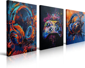 Gaming Canvas Wall Art 3-Piece Framed Set