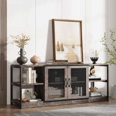 65-75 Inch Farmhouse TV Stand with Storage Cabinet