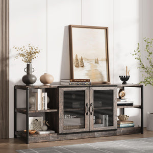 65-75 Inch Farmhouse TV Stand with Storage Cabinet