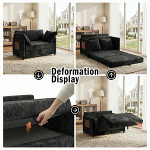 Convertible Loveseat Sofa Bed with Foldable Side Table