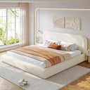 Upholstered Cloud Platform Bed Frame with Curved Headboard