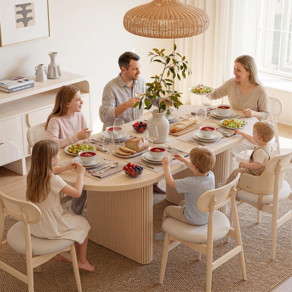Oval Extendable Solid Wood Dining Table