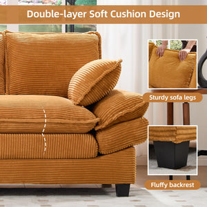 83" Corduroy Loveseat Sofa – 2-Seat Couch with Padded Cushions