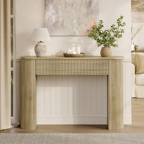 Fluted Console Table with Curved Top