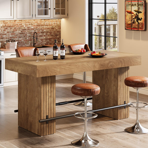 62.2" Industrial Counter Height Bar Table