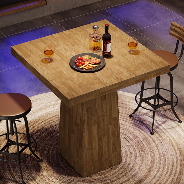 Square Bar Table – 31.5" Industrial Counter Height Pub Table