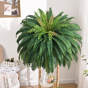 Large Artificial Boston Fern – UV Resistant Faux Fern for Outdoor & Indoor Decor
