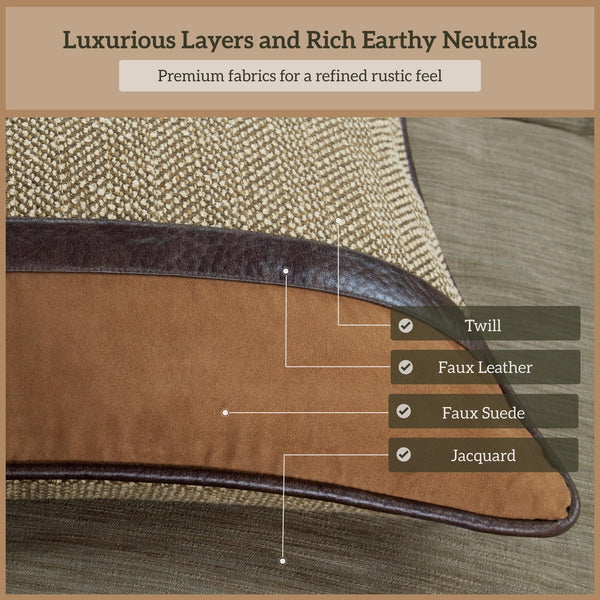 Rustic Lodge Comforter Set – 5-Piece Cabin Bedding with Bed Skirt, Shams & Accent Pillow