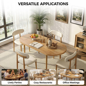 5-Piece Drop Leaf Dining Table Set with 4 Upholstered Chairs
