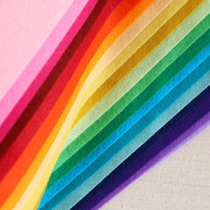 Wool Blend Felt Sheets – 90 Colors, 9" x 12" Craft Pack with Swatch Chart