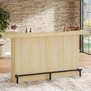 4-Tier Bar Table with Wine Glass Holder & Storage Shelves