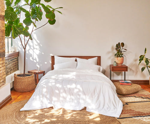 Eucalyptus Lyocell Cooling Comforter — White Lightweight Duvet Insert