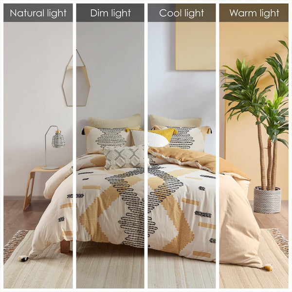Boho Cotton Comforter Set – Full/Queen Geometric Bedding