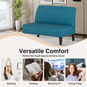 2-Seater Loveseat Sofa with Wooden Legs