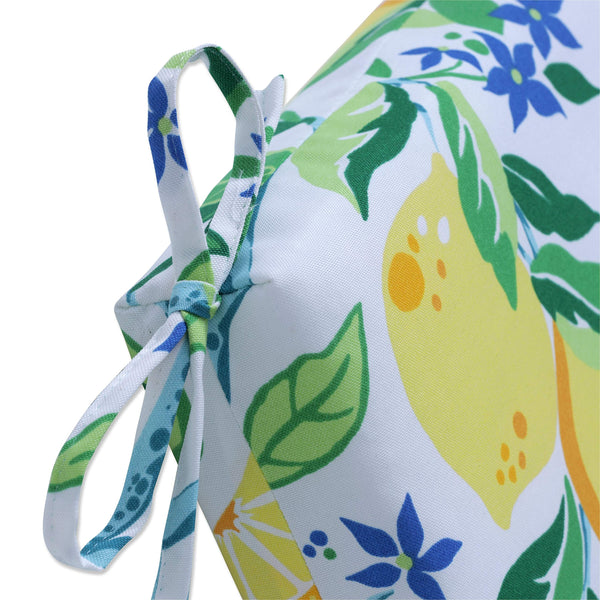 Reversible Outdoor Indoor Chair Cushion – Yellow Lemon Tree, 36.5" x 18" x 3"