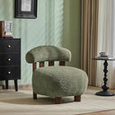 Armless Boucle Accent Chair with Solid Wood Frame