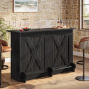 63-Inch 2-Tier Bar Table with Footrest