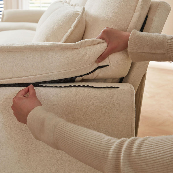 U-Shaped Sectional Cloud Couch with Storage Ottoman