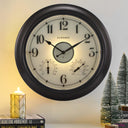 18-Inch Illuminated Outdoor Wall Clock with Thermometer & Hygrometer