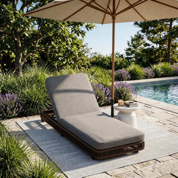 Outdoor Chaise Lounge Set of 2 with Adjustable Backrest