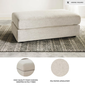 Oversized Chenille Accent Ottoman