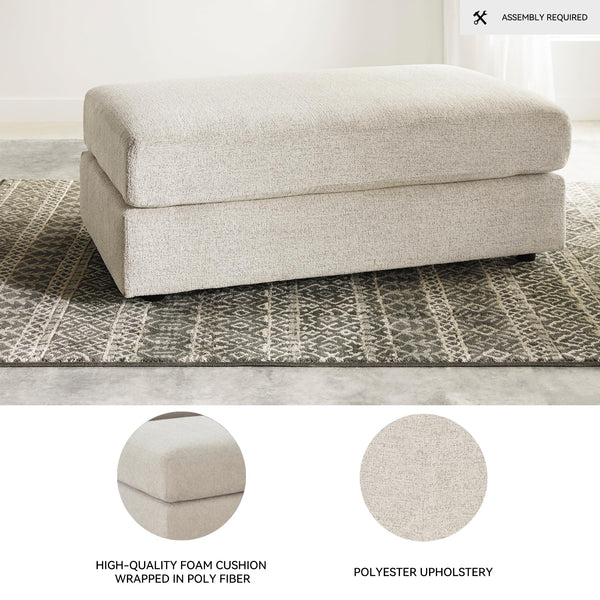 Oversized Chenille Accent Ottoman