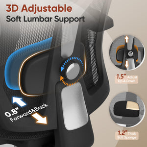 Ergonomic Office Chair with Footrest & Adjustable Lumbar Support