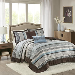 5-Piece Reversible Quilted Bedspread Set – Oversized King & Queen