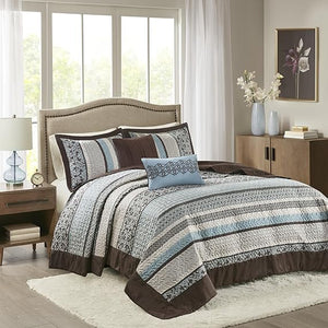 5-Piece Reversible Quilted Bedspread Set – Oversized King & Queen