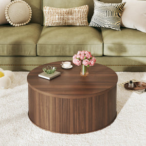Round Lift-Top Coffee Table with Hidden Storage