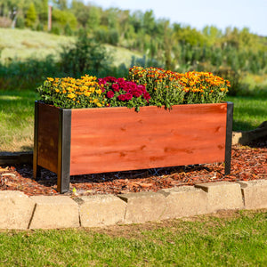 Acacia Wood Rectangular Raised Planter Box