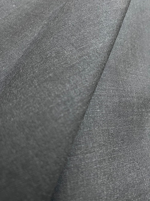 100% Wool Suiting Fabric – Charcoal Gray Plain Weave